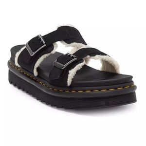 Dr. Martens Black Sandals with White Accents